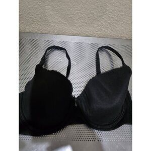 Victoria Secret Demi Buste Double Bra Black Underwired Women's 34DD
